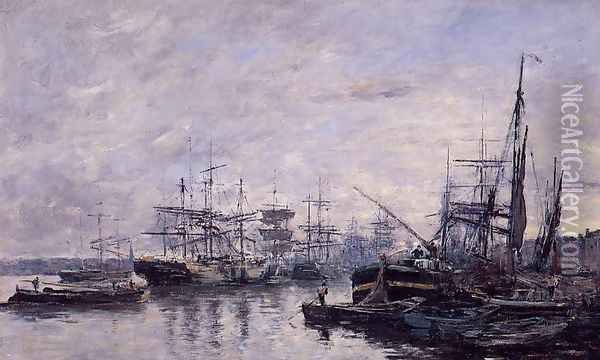 Bordeaux, the Port Oil Painting - Eugene Boudin
