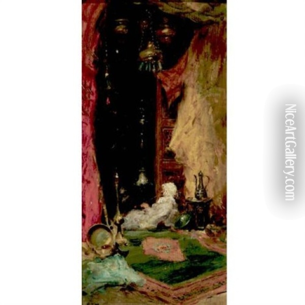 Orientalist Interior Oil Painting - Addison Thomas Millar