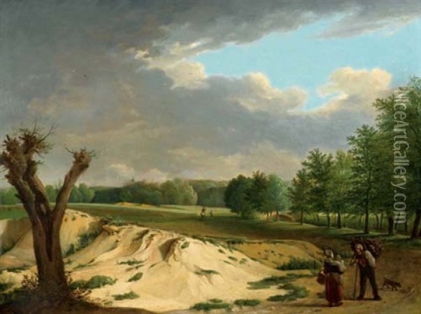 Landschaft Mit Bauerin Und Kind Oil Painting - Johann Friedrich Morgenstern