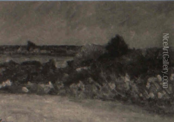 Vue De La Terrasse Du Peintre A Vetheuil Oil Painting - Abel Louis Alphonse Lauvray