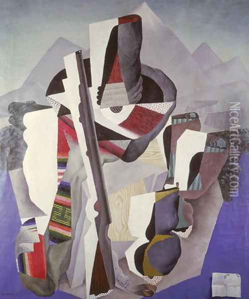 Zapatista Landscape - The Guerilla, 1915 Oil Painting - Diego Rivera
