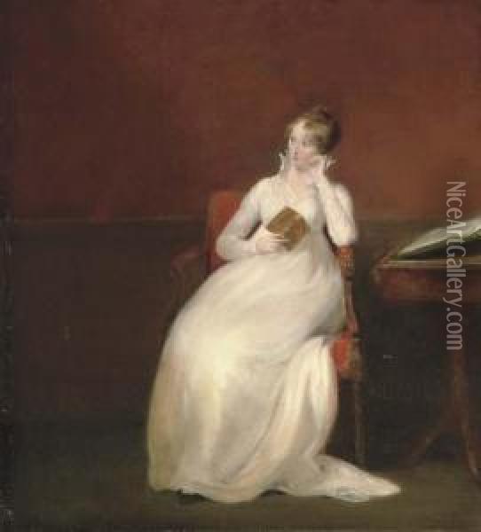 Portrait Of Marianne Langham Oil Painting - John James Masquerier