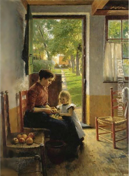 Mother's Little Helper Oil Painting - Henrik Nordenberg