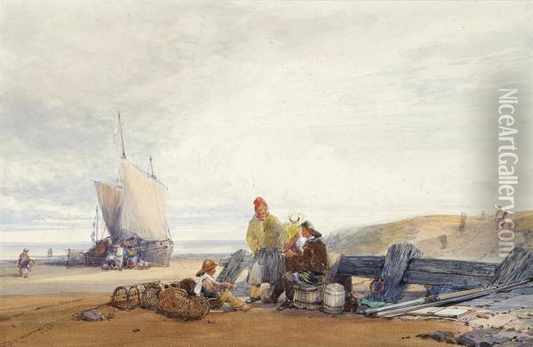 Old East Groyne, Hastings Oil Painting - William Roxby Beverley