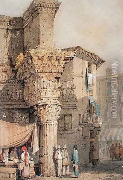 Temple of Pallas, Forum of Nerva, Rome Oil Painting - Samuel Prout
