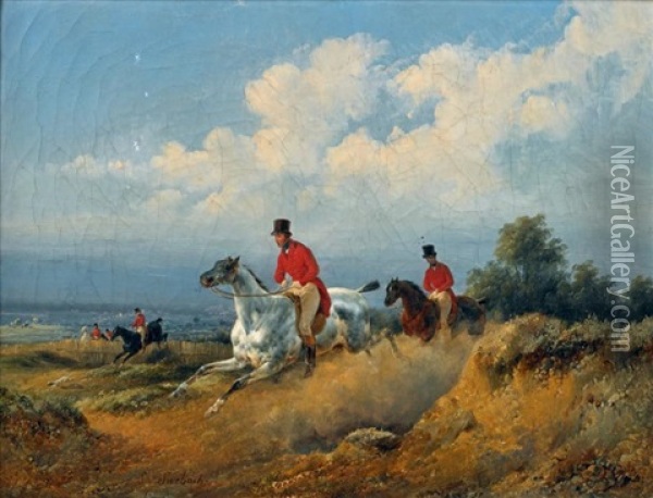 Veneurs Anglais Oil Painting - Edouard Swebach