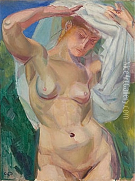 Naken Kvinna Oil Painting - Georg Pauli