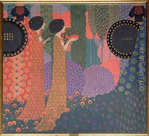 The thousand and one nights of the princesses and warriors Oil Painting - Vittorio Zecchin