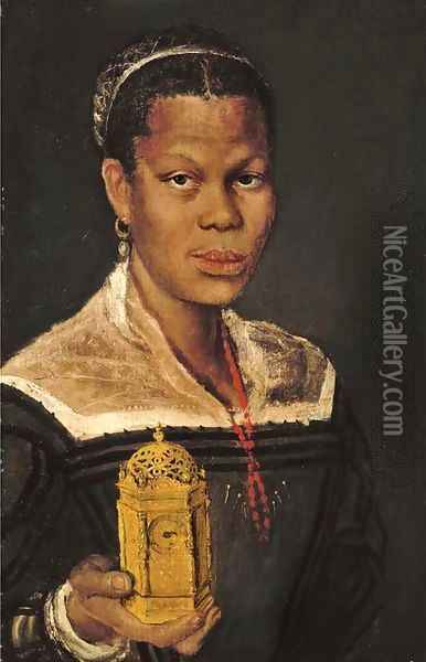 Portrait of a black lady Oil Painting - Annibale Carracci