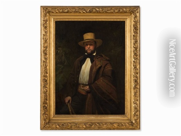Portrait Friedrich W. Huetz Oil Painting - Emanuel Leutze