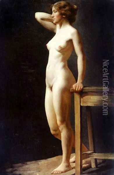 Female Nude Oil Painting - Charles H. Freeth