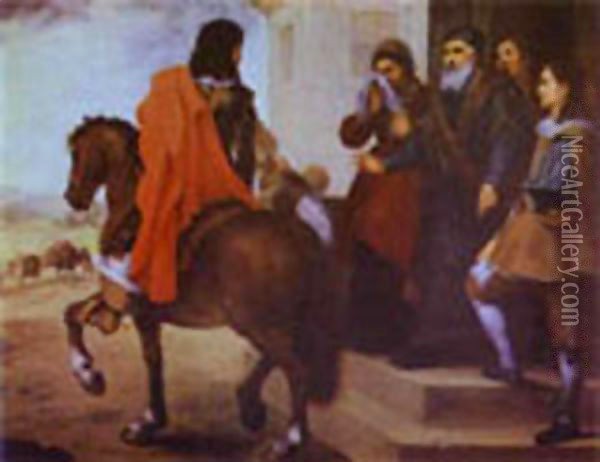 The Departure Of The Prodigal Son 1660s Oil Painting - Bartolome Esteban Murillo