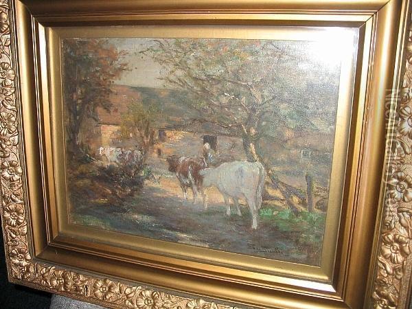 Bringing Home The Herd Oil Painting - George Smith