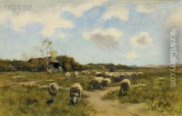Herder And His Flock Oil Painting - Willem II Steelink