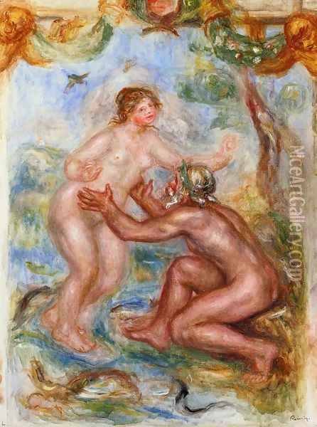 Study For The Saone Embraced By The Rhone Oil Painting - Pierre Auguste Renoir
