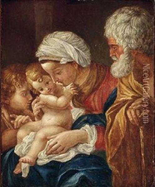 Die Hl. Familie Mit Dem Jesusknaben Oil Painting - Bernardino Luini
