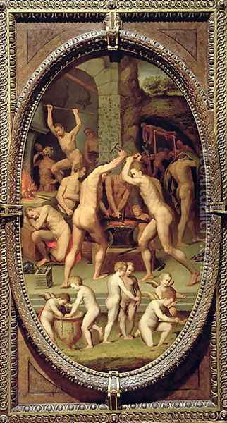The Forge of Vulcan, 1572 Oil Painting - Vittorio Casini