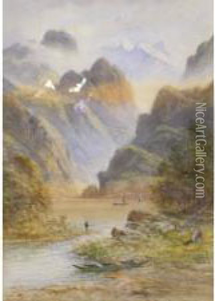 Pair Of Victorian Landscapes Oil Painting - Lennard Lewis