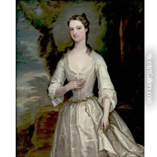 Portrait Of Charlotte Herne Oil Painting - Joseph Highmore