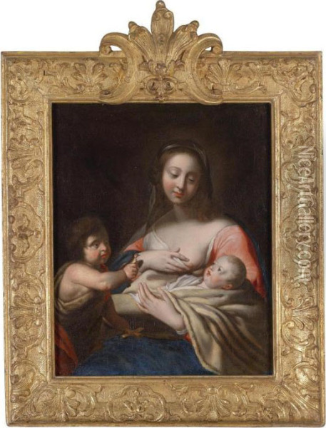 The Virgin And Child With The Infant Baptist Oil Painting - Niccolo Tornioli