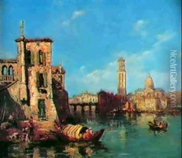 Veduta Fantastica Di Venezia Oil Painting - Paul Verlaine