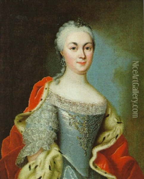 Prinzessin Luise-albertine Von Hessen-darmstadt Oil Painting - Johann Christian Fiedler