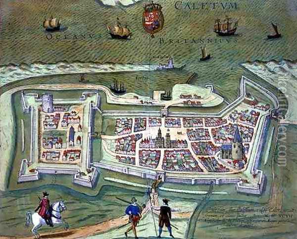 Map of Calais from Civitates Orbis Terrarum Oil Painting - Joris Hoefnagel