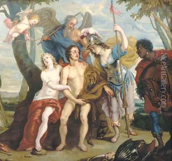 Hercules at the Crossroads Oil Painting - Gaspar De Crayer