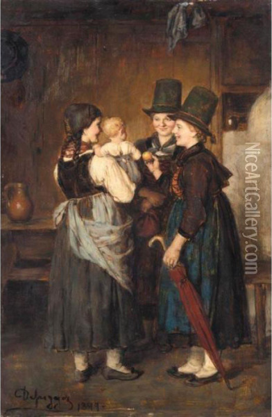 The Centre Of Attention Oil Painting - Franz Von Defregger
