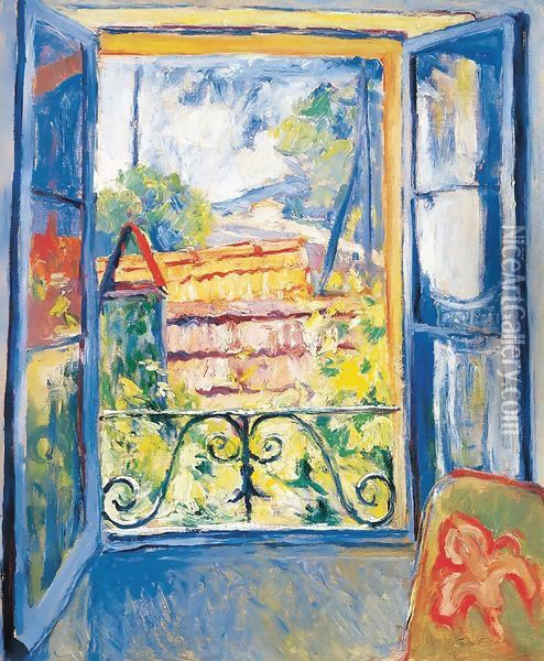 View from the Window Oil Painting - Dezso Kormiss