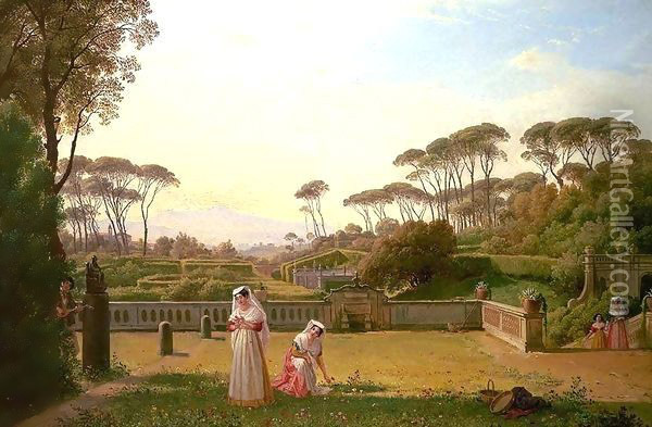 Garden of the Villa Doria Pamphili in Rome Oil Painting - Franz Ludwig Catel