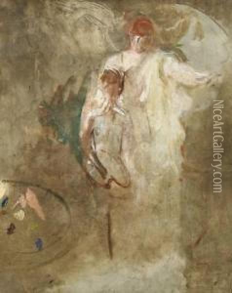 Study For Babyand Angel Oil Painting - Abbott Handerson Thayer