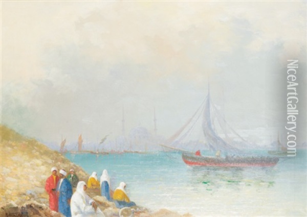 Embarcations Sur Le Bosphore Oil Painting - Robert George Talbot Kelly