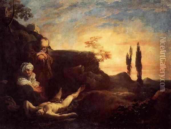 Adam and Eve Mourning for Abel Oil Painting - Johann Liss