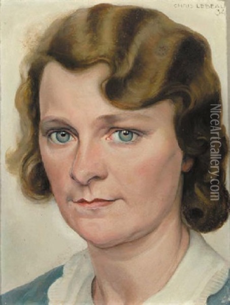 A Portrait Of Mies Van Galen-van Der Velde Oil Painting - Christiaan J.J. Lebeau