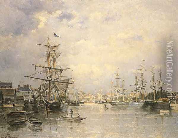 The Port of Caen 1859 Oil Painting - Stanislas Lepine