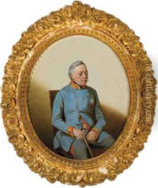 Portrat Des Alten Feldmarschalls In Uniform Oil Painting - Wilhelm Richter