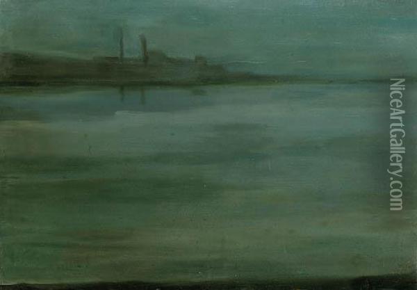 Nocturne, Battersea Reach Oil Painting - Walter Greaves