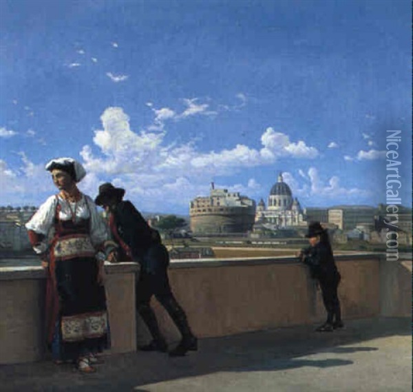 View Of Rome Oil Painting - Frederik Christian Lund
