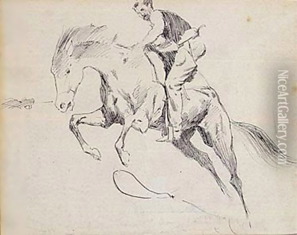Sketch of Turn him loose, bill Oil Painting - Frederic Remington