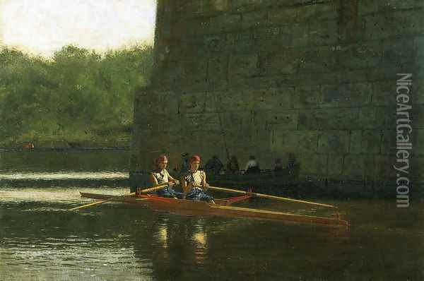 The Oarsmen (or The Schreiber Brothers) Oil Painting - Thomas Cowperthwait Eakins