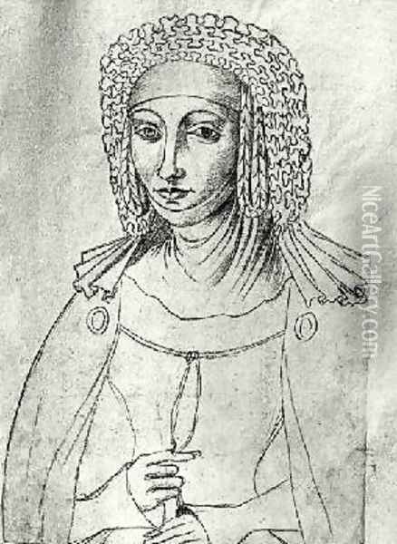 Marguerite de France 1310-82 Oil Painting - Jacques Le Boucq