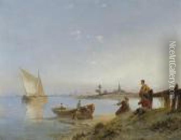Peering Out Over Sea Oil Painting - Pieter Cornelis Dommershuijzen