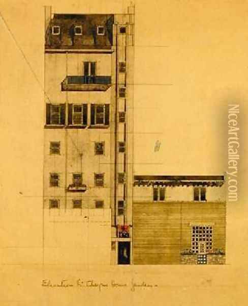 Elevation of Proposed Studio in Glebe Place and Upper Cheyne Walk Oil Painting - Charles Rennie Mackintosh
