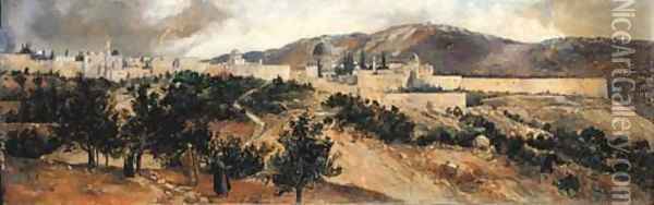 Jerusalem View Oil Painting - Thomas Ralph Spence