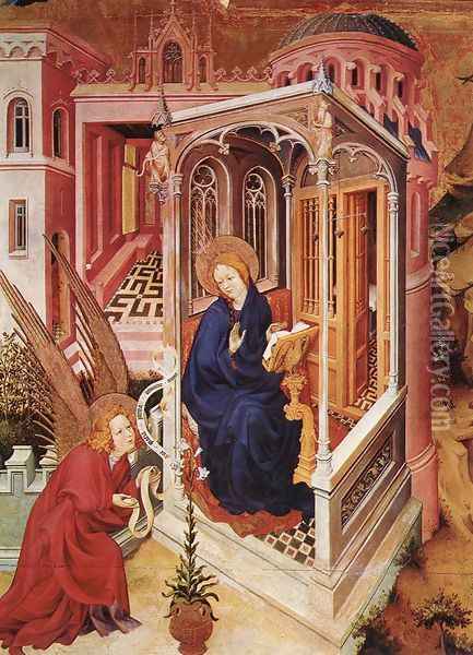 The Annunciation, 1393-99 Oil Painting - Melchior Broederlam