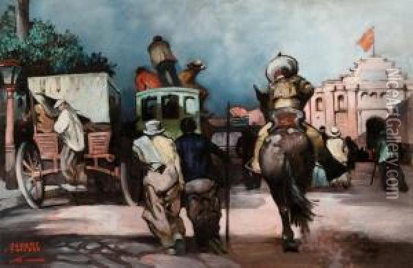 Parvis Des Arenes De Las Ventas Oil Painting - Albert Smith