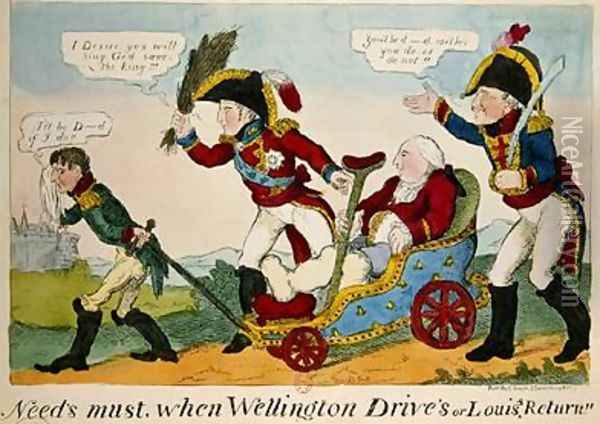 Needs Must when Wellington Drives or Louis Return Oil Painting - J.L. Marks