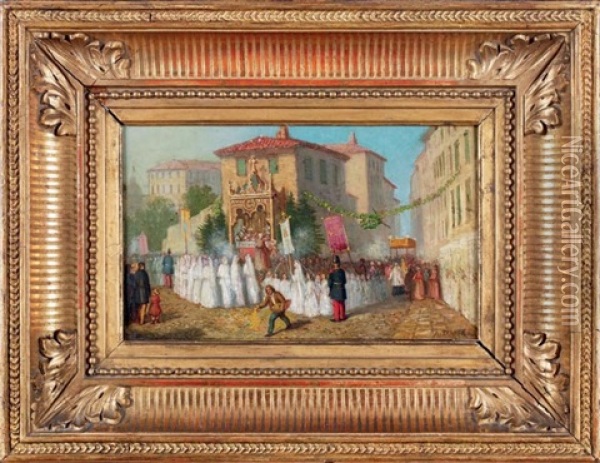 La Fete-dieu Oil Painting - Claude-Auguste Tamisier