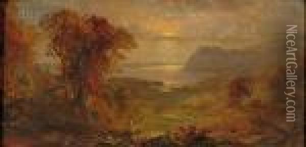 Autumn On The Hudson Oil Painting - Jasper Francis Cropsey